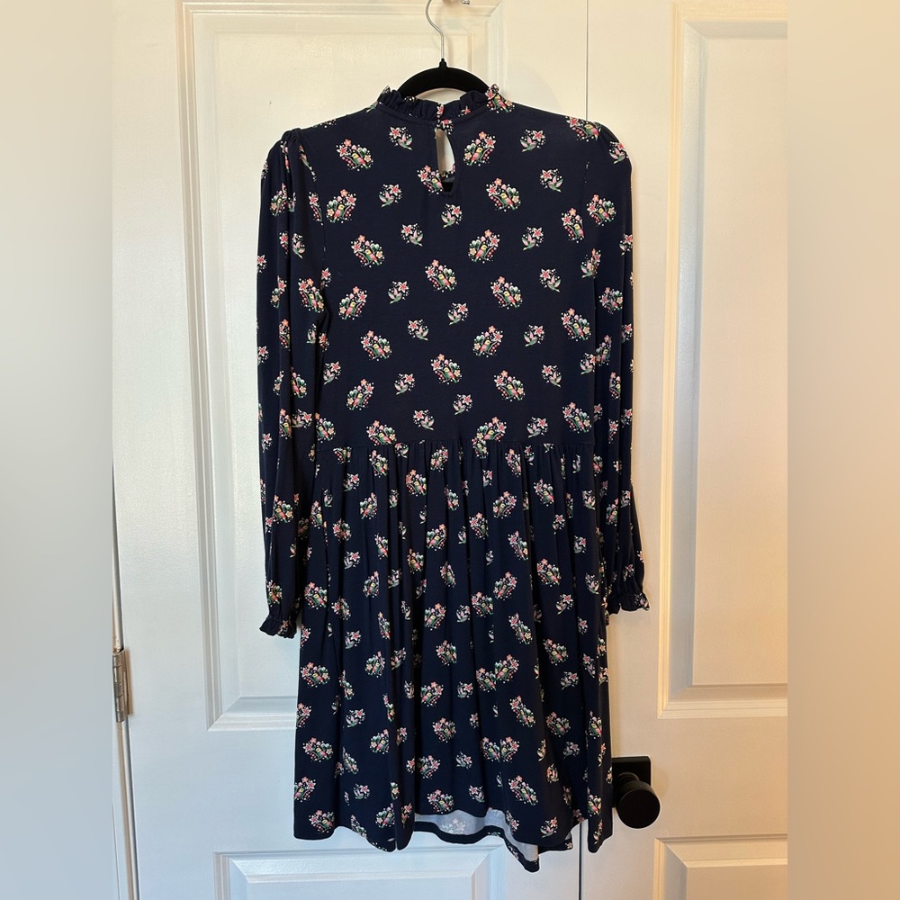 Boden Women’s Clara Jersey Dress Navy Pretty Bird (Size 6P) - Picture 4 of 11
